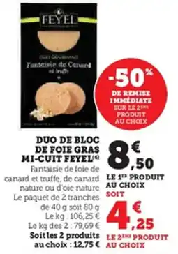 U Express Duo de bloc de foie gras mi-cuit feyel offre