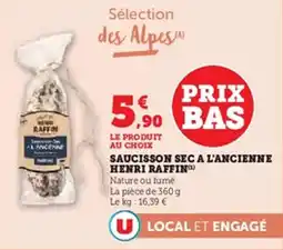 U Express Saucisson sec a l'ancienne henri raffin offre