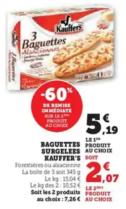 U Express Baguettes surgelees kauffer's offre