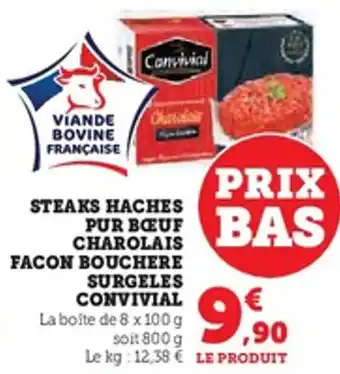 U Express Steaks haches pur bœuf charolais facon bouchere surgeles convivial offre