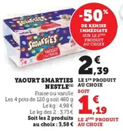 U Express Yaourt smarties nestle offre