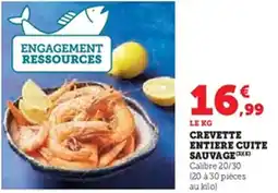 U Express Crevette entiere cuite sauvage offre
