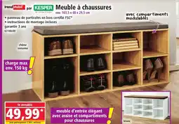 Norma Meuble d'entrée élégant avec assise et compartiments offre