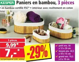 Norma Paniers en bambou offre