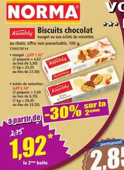 Norma Biscuits chocolat offre