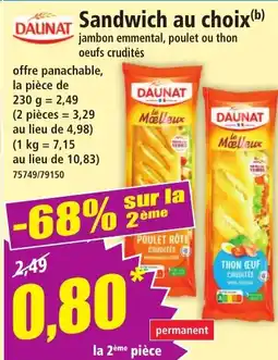 Norma Sandwich au choix offre