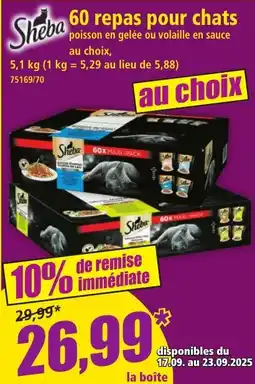 Norma 60 repas pour chats offre