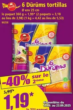 Norma 6 dürüms tortillas offre
