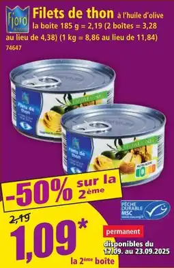 Norma Filets de thon offre