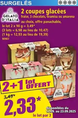 Norma 2 coupes glacées offre