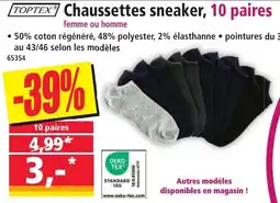 Norma Toptex chaussettes sneaker offre