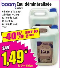 Norma Boom eau déminéralisée offre