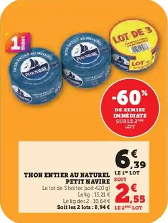 U Express Thon entier au naturel petit navire offre