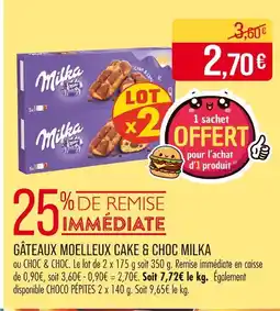 Match Milka Gâteaux moelleux Cake & Choc offre