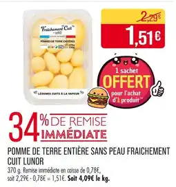 Match LUNOR POMME DE TERRE ENTIÈRE SANS PEAU FRAICHEMENT CUIT offre