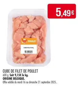 Match Cube de filet de poulet offre