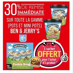 Match Ben & Jerry's 30% de remise immédiate sur toute la gamme (pots et mini pots) Ben & Jerry's offre