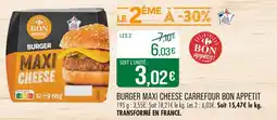 Match CARREFOUR BON APPETIT Burger maxi cheese offre