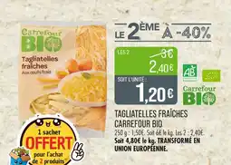 Match Carrefour BIO Tagliatelles fraîches offre