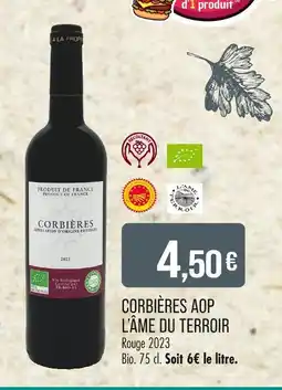 Match L’ÂME DU TERROIR CORBIÈRES AOP offre