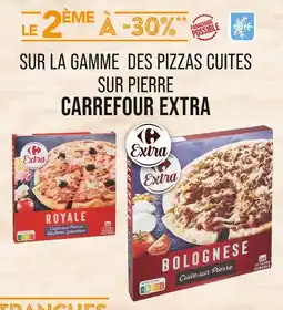 Match Carrefour Extra Le 2ème à -30% sur la gamme des pizzas cuites sur Pierre Carrefour Extra offre