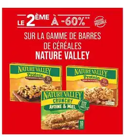 Match Nature Valley Le 2ème à - 60% sur la gamme de barres de céréales de Nature Valley offre
