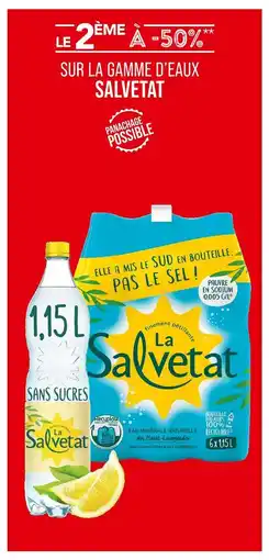 Match SALVETAT LE 2ÈME À -50% SUR LA GAMME D’EAUX SALVETAT offre