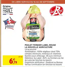 Intermarché LA NOUVELLE AGRICULTURE Poulet fermier label rouge offre