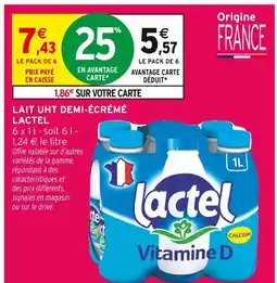 Intermarché Lactel Lait UHT demi-écrémé offre