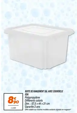 Netto EDA Boîte de rangement 55L avec couvercle offre