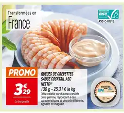 Netto Netto Queues de crevettes sauce cocktail ASC offre