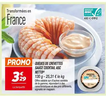 Netto Netto Queues de crevettes sauce cocktail ASC offre