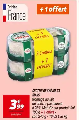 Netto Rians Crottin de chèvre x3 offre