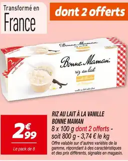 Netto Bonne Maman Riz au lait à la vanille offre