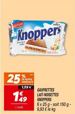 Netto Storck GAUFRETTES LAIT-NOISETTES KNOPPERS offre