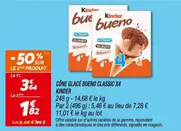 Netto Kinder Cône glacé Bueno Classic x4 offre