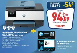 Bureau Vallée HP Imprimante multifonction officejet pro 8125e+ cartouche d'encre hp 924 noire offre