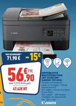 Bureau Vallée Canon Imprimante multifonction jet d’encre TS7450i offre