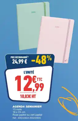 Bureau Vallée Agenda semainier offre