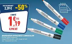 Bureau Vallée Staedtler Marqueur effaçable Lumocolor offre