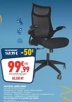 Bureau Vallée Fauteuil Aero Noir offre