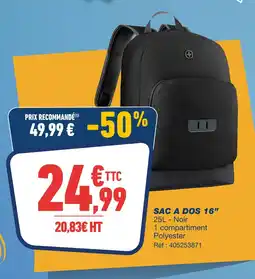 Bureau Vallée Sac à dos 16” offre