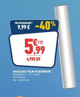 Bureau Vallée Rouleau film fleuriste offre