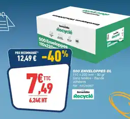 Bureau Vallée Bureau Vallée Recyclé 500 enveloppes DL offre