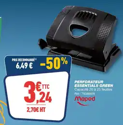 Bureau Vallée Maped Perforateur Essentials Green offre