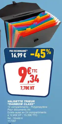 Bureau Vallée Valisette trieur “Rainbow Class” offre