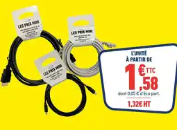 Bureau Vallée LES PRIX MINI Câbles divers offre