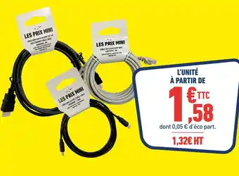 Bureau Vallée LES PRIX MINI Câbles divers offre