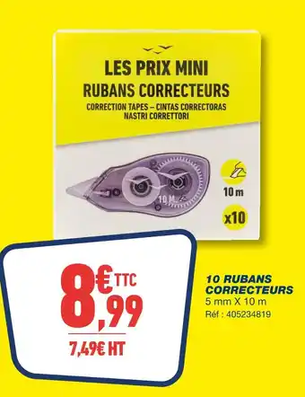 Bureau Vallée LES PRIX MINI 10 Rubans correcteurs offre