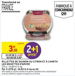 Intermarché Rillettes de saumon au citron et à l'aneth les mouettes d'arvor offre